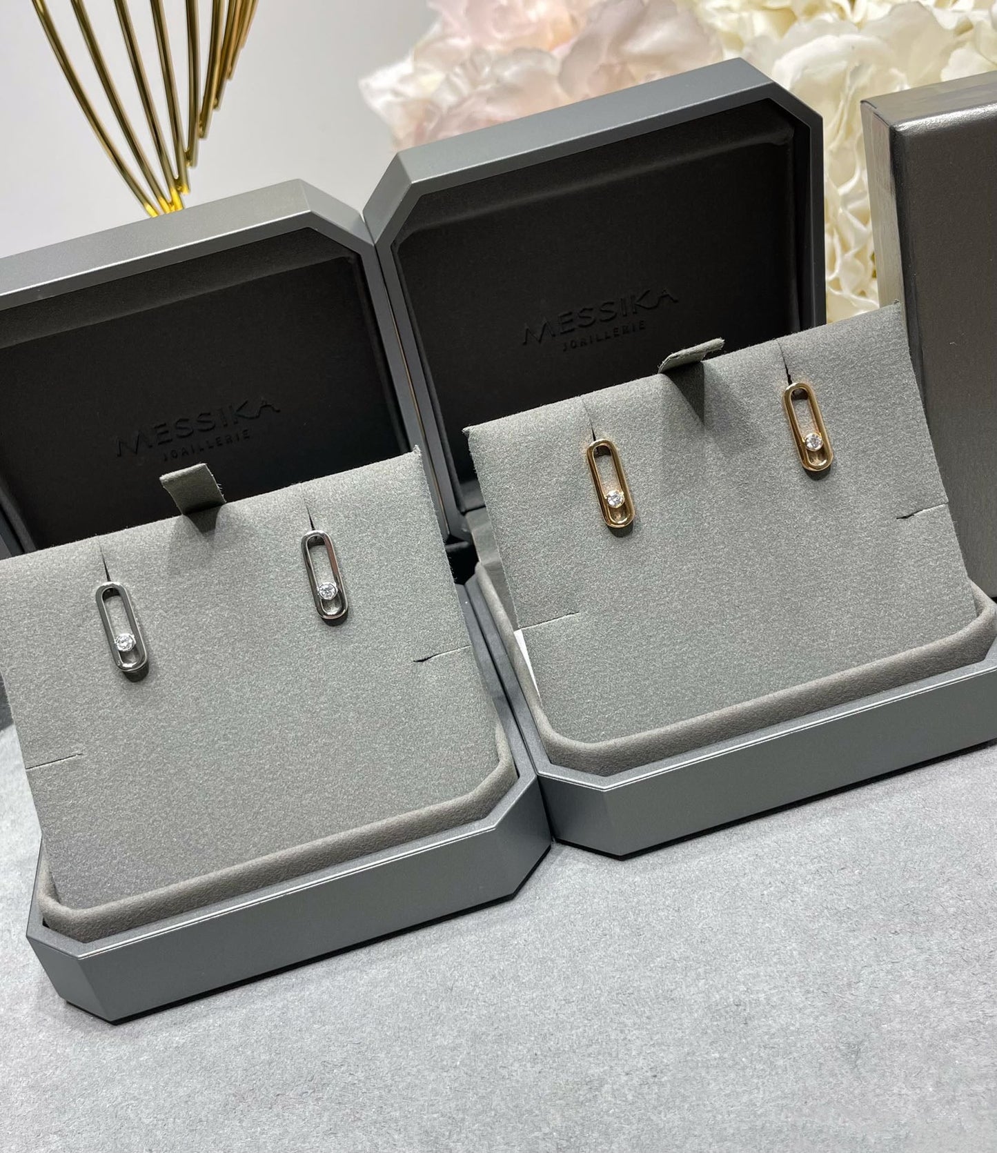 [Eterna Jewels]MOVE UNO SMALL 1 DIAMOND OHRRINGE