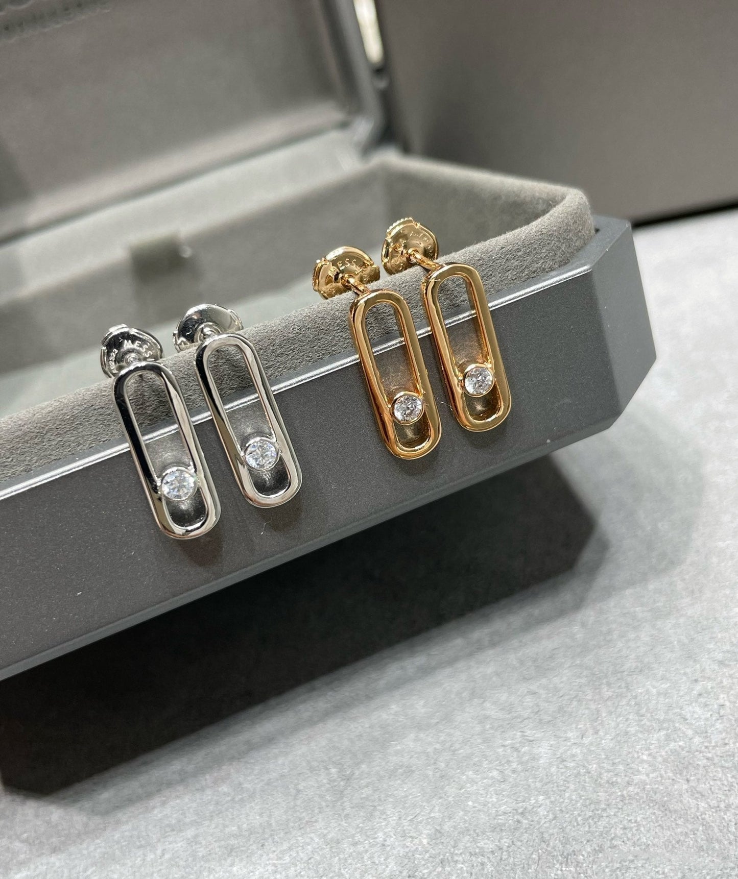 [Eterna Jewels]MOVE UNO SMALL 1 DIAMOND OHRRINGE
