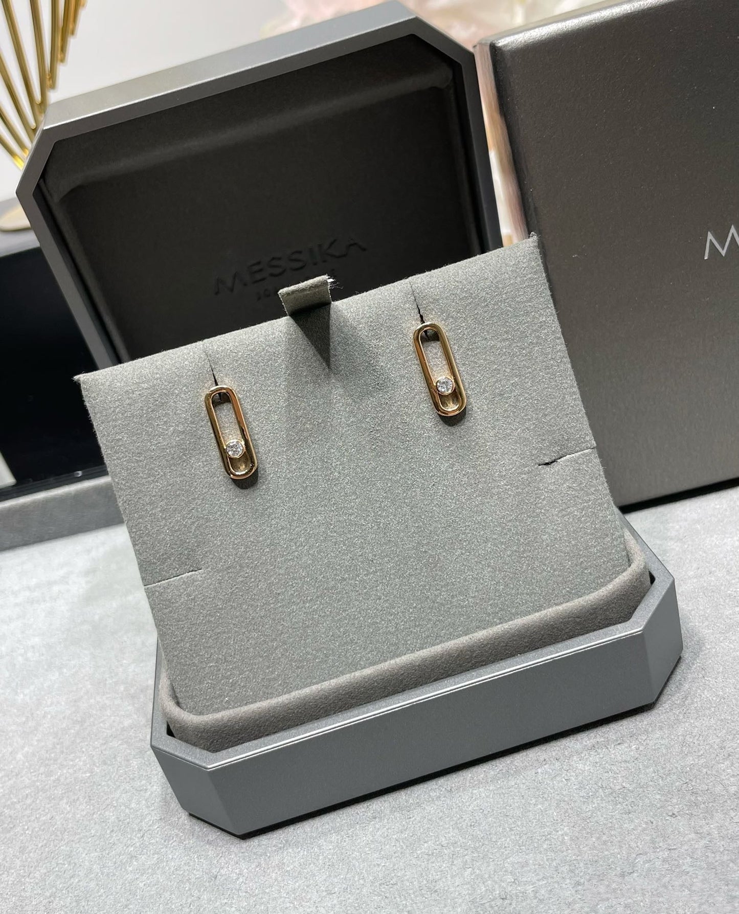 [Eterna Jewels]MOVE UNO SMALL 1 DIAMOND OHRRINGE