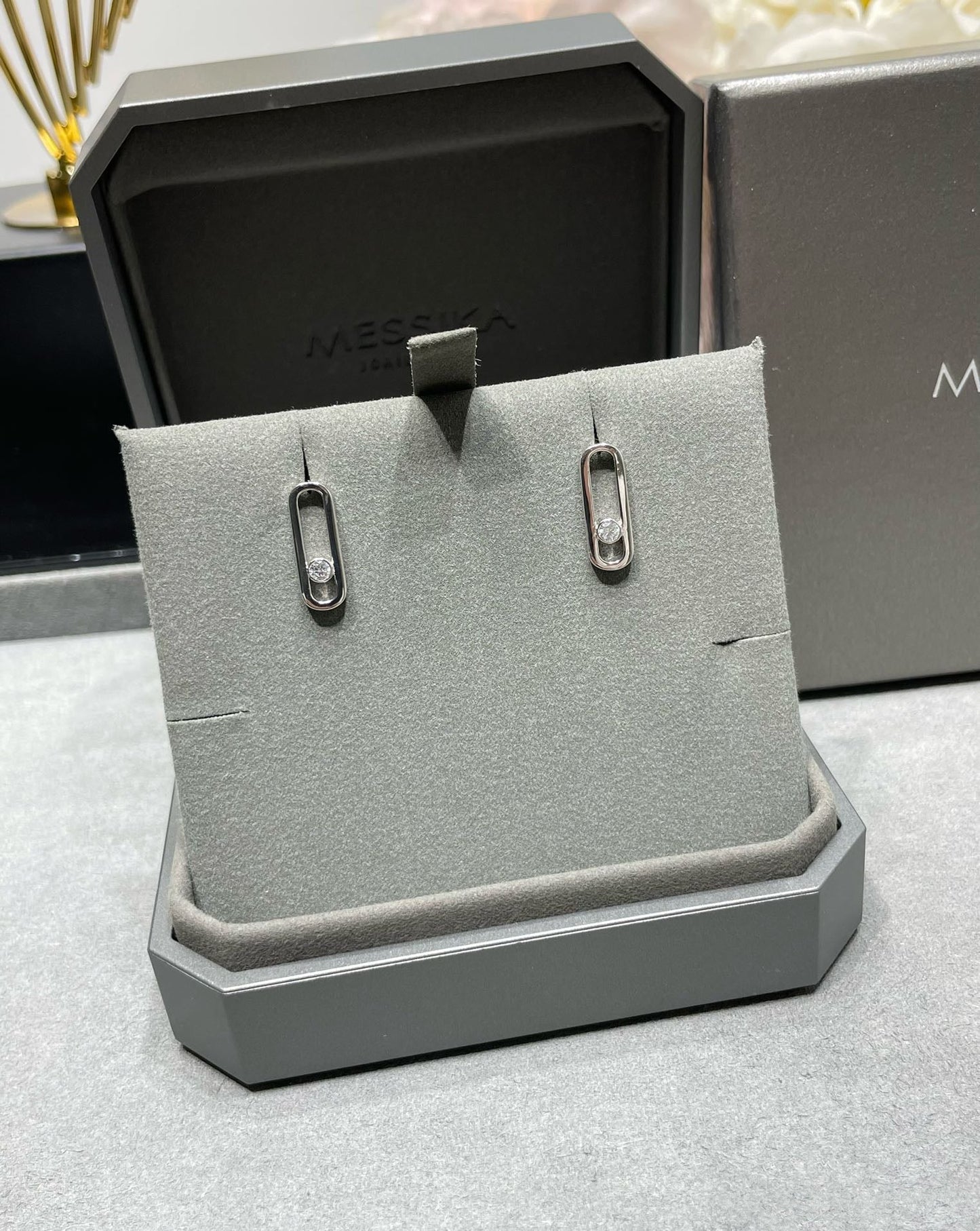 [Eterna Jewels]MOVE UNO SMALL 1 DIAMOND OHRRINGE