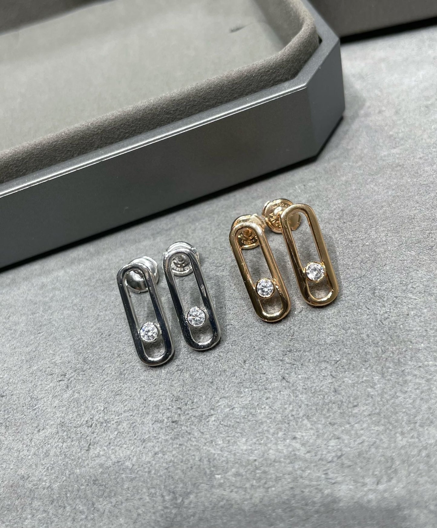 [Eterna Jewels]MOVE UNO SMALL 1 DIAMOND OHRRINGE