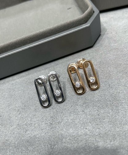 [Eterna Jewels]MOVE UNO SMALL 1 DIAMOND OHRRINGE