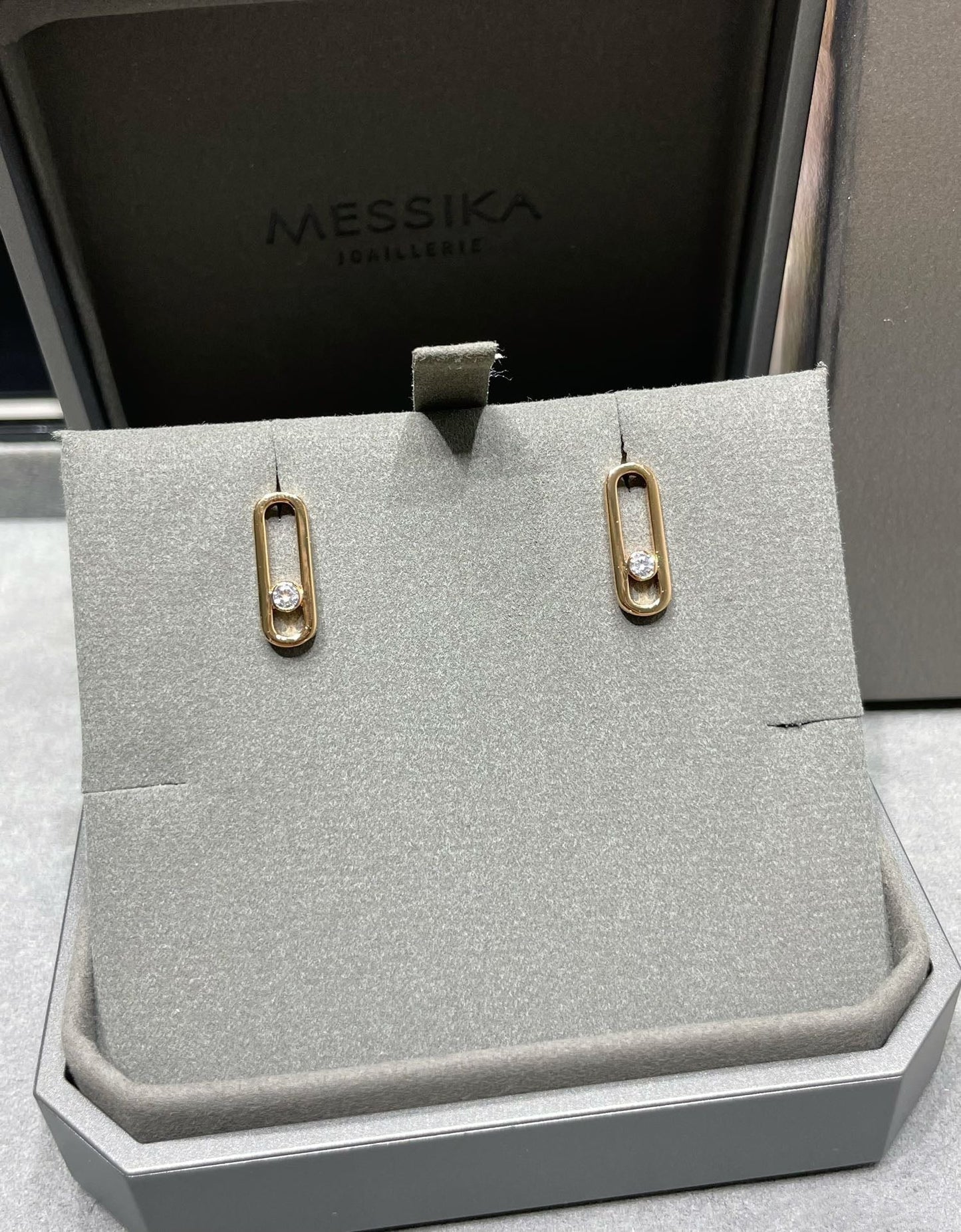 [Eterna Jewels]MOVE UNO SMALL 1 DIAMOND OHRRINGE