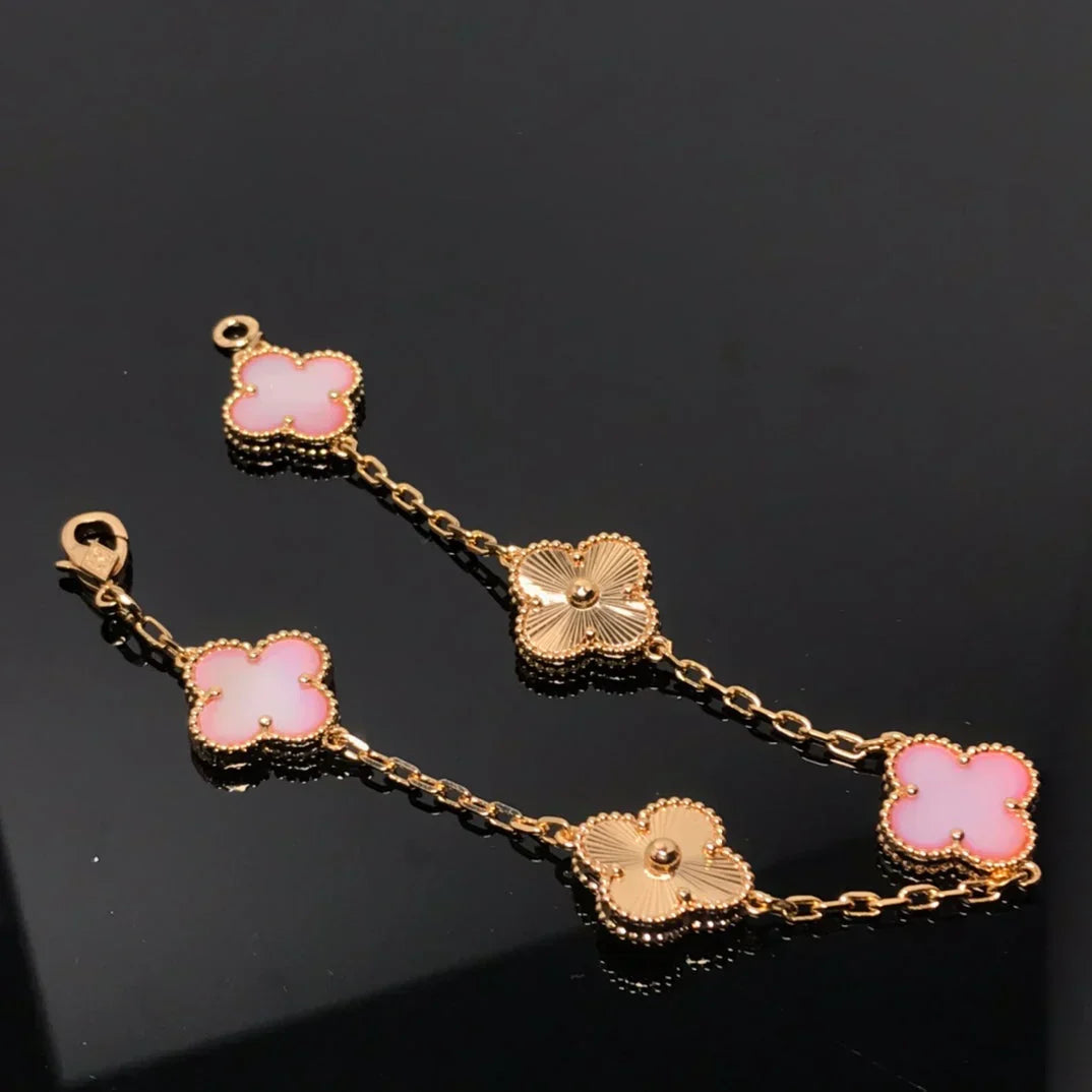 [Eterna Jewels] KLEEBATT 5 MOTIVE ROSA PERLMUTT-ARMBAND KOLLEKTION