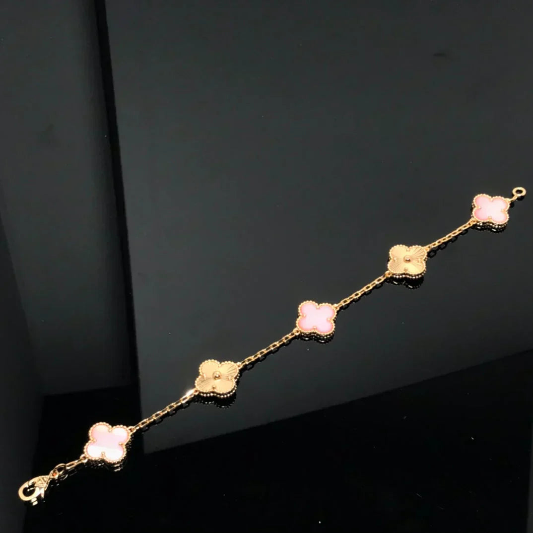 [Eterna Jewels] KLEEBATT 5 MOTIVE ROSA PERLMUTT-ARMBAND KOLLEKTION