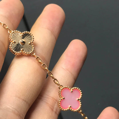 [Eterna Jewels] KLEEBATT 5 MOTIVE ROSA PERLMUTT-ARMBAND KOLLEKTION