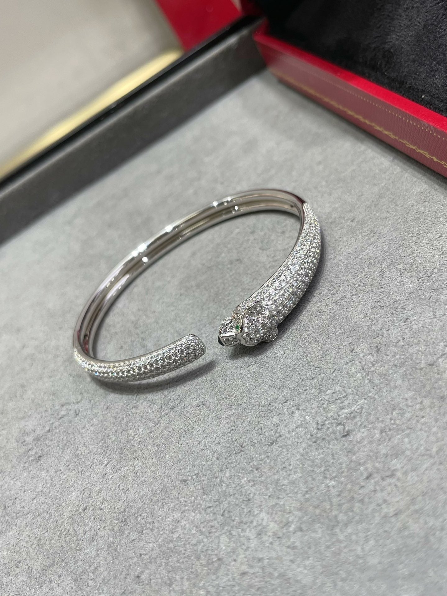 [Eterna Jewels]PANTHERE FULL DIAMOND OPEN BRACELET