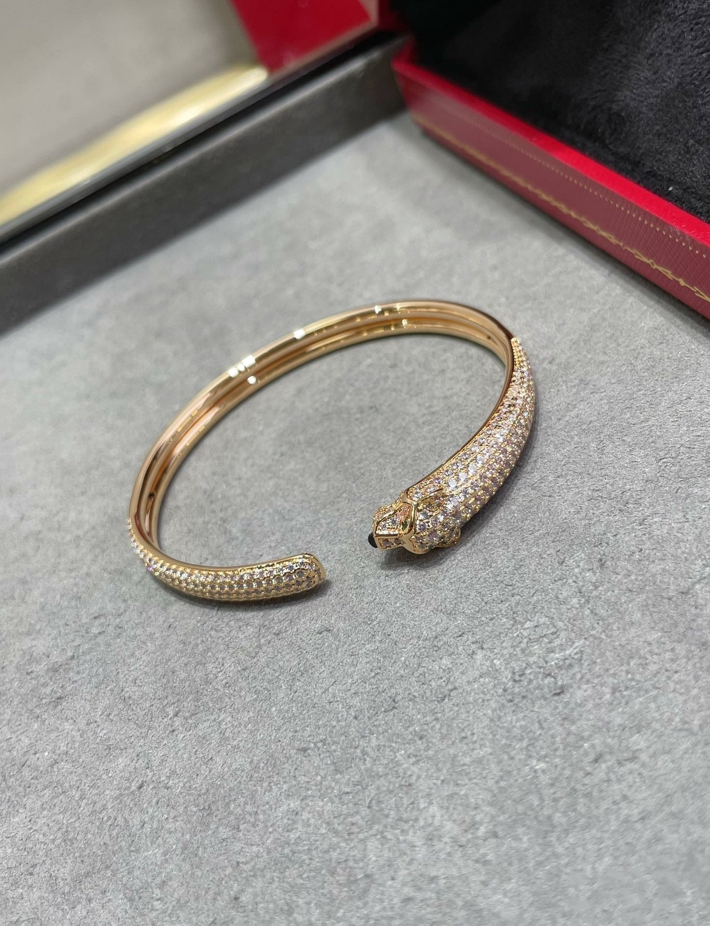 [Eterna Jewels]PANTHERE FULL DIAMOND OPEN BRACELET