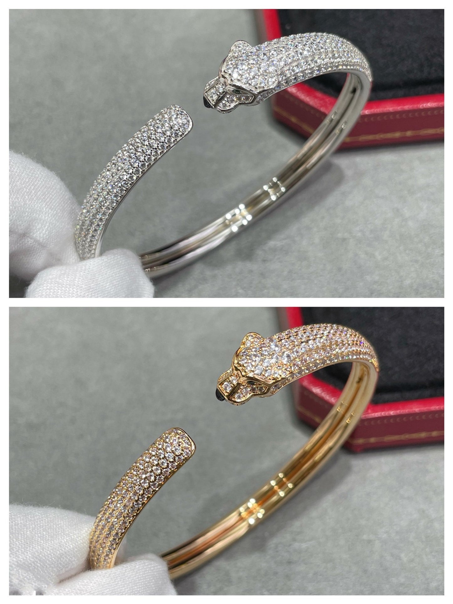 [Eterna Jewels]PANTHERE FULL DIAMOND OPEN BRACELET