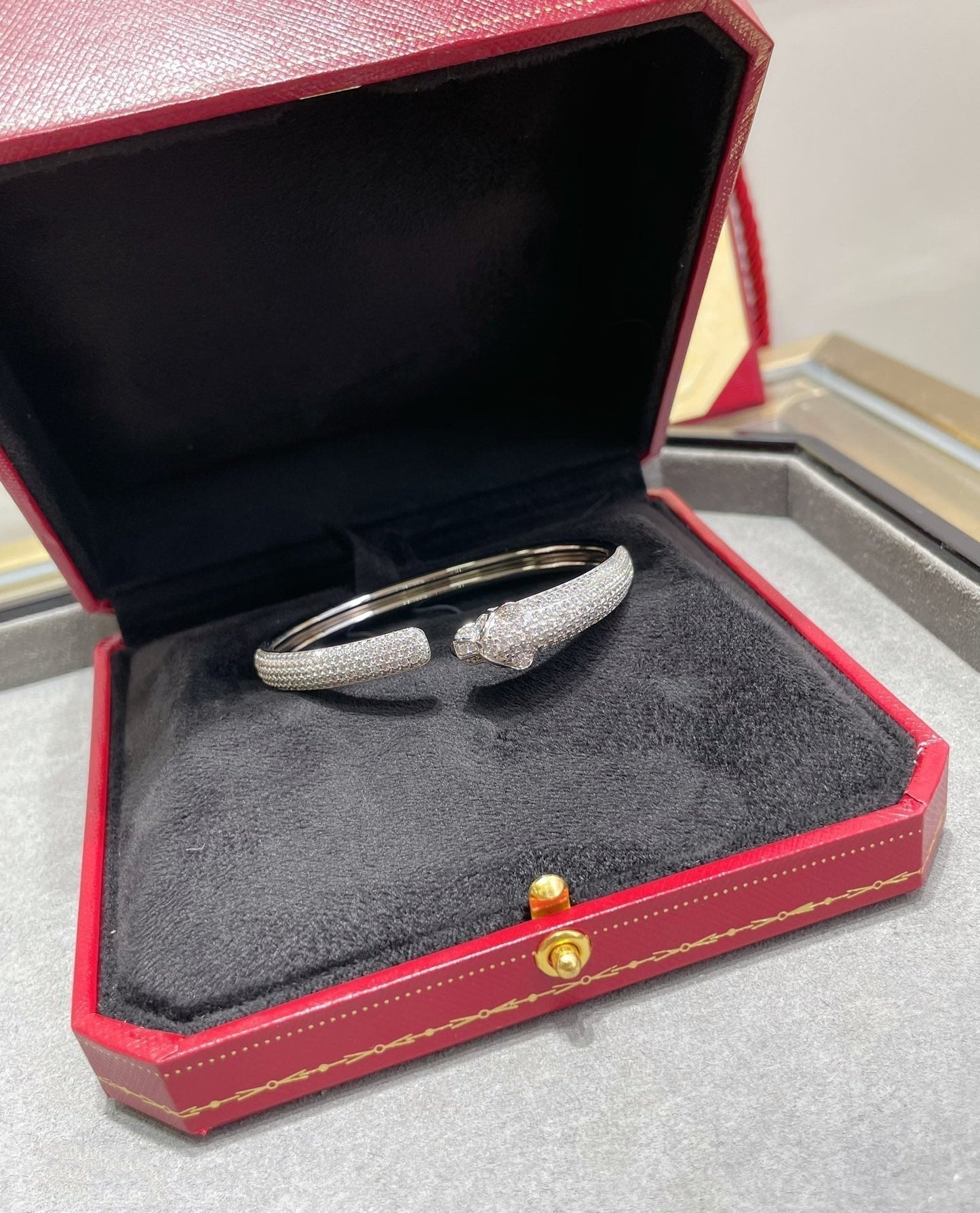 [Eterna Jewels]パンテール フルダイヤモンド オープンブレスレット