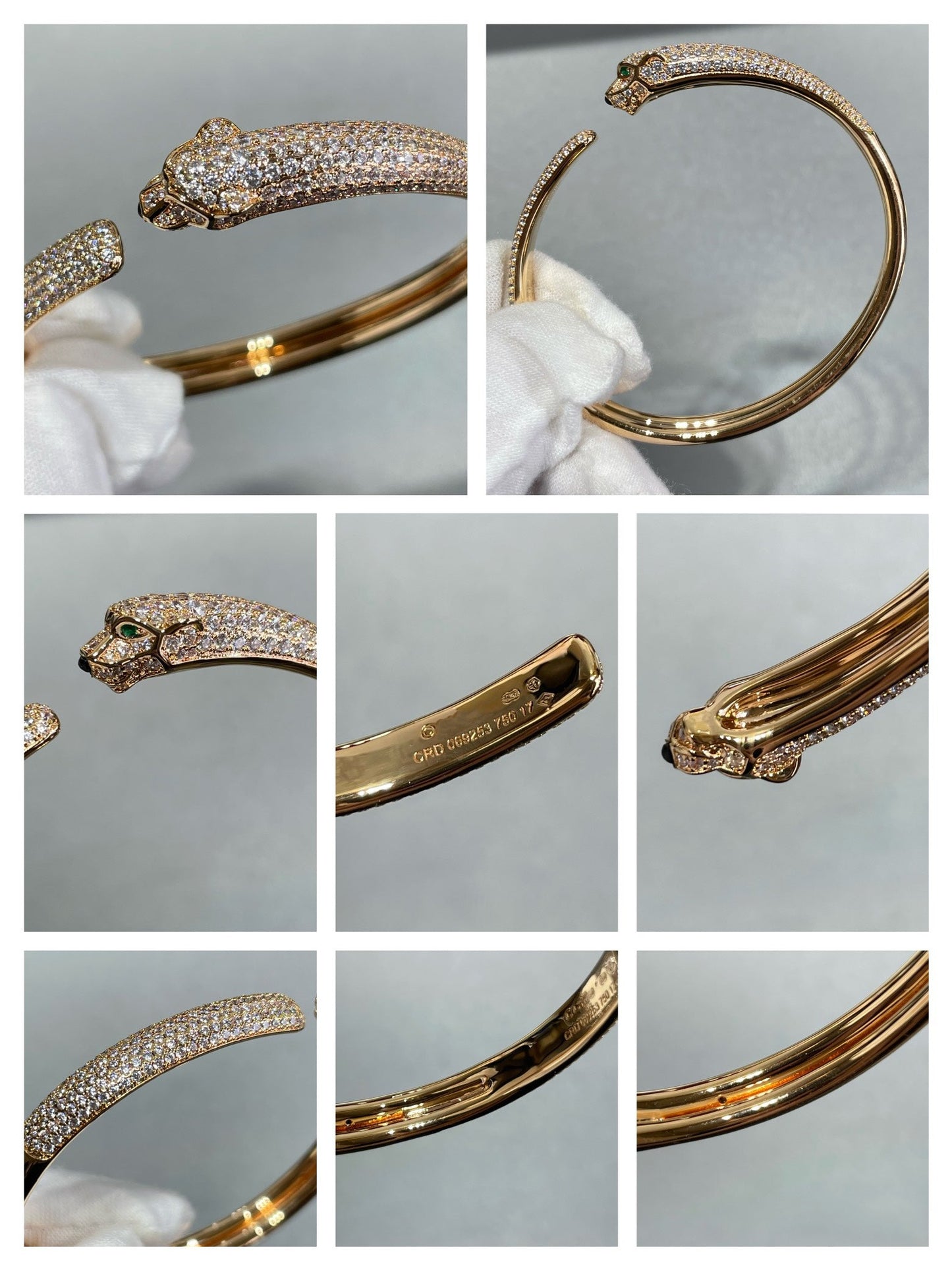 [Eterna Jewels]PANTHERE FULL DIAMOND OPEN BRACELET