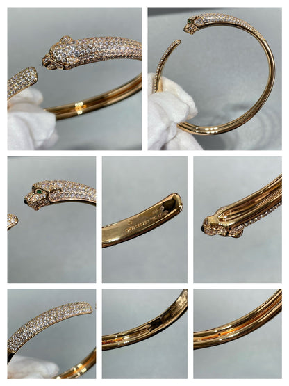 [Eterna Jewels]PANTHERE FULL DIAMOND OPEN BRACELET