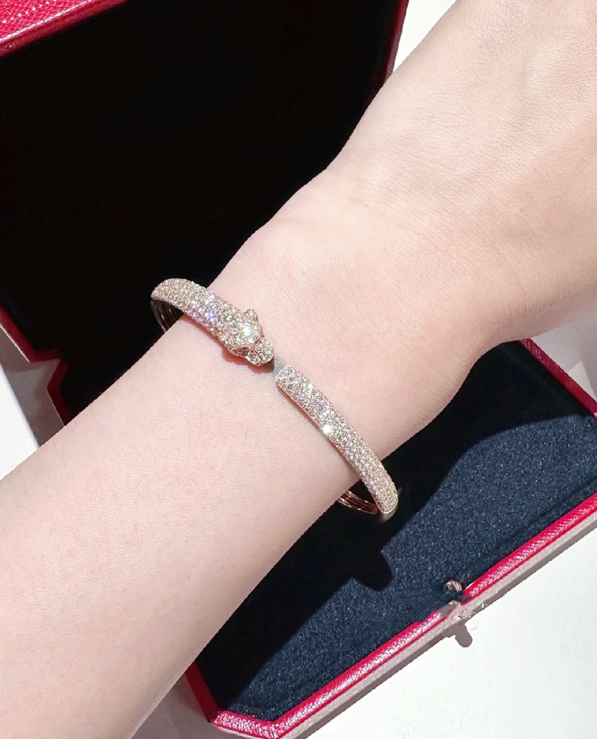 [Eterna Jewels]PANTHERE FULL DIAMOND OPEN BRACELET