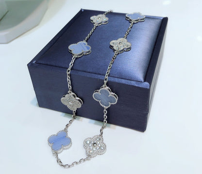 [Eterna Jewels]KLEE 10 MOTIVE CHALZEDON DIAMANTEN SILBER HALSKE_TTE