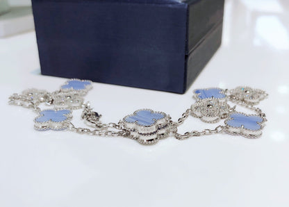 [Eterna Jewels]KLEE 10 MOTIVE CHALZEDON DIAMANTEN SILBER HALSKE_TTE