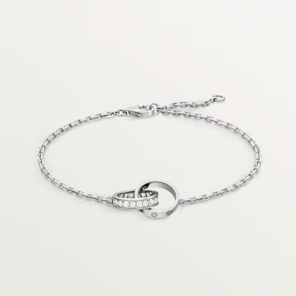 [Eterna Jewels]LOVE DOUBLE RING HALF DIAMOND BRACELET