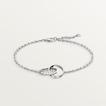 [Eterna Jewels]LOVE DOUBLE RING HALF DIAMOND BRACELET