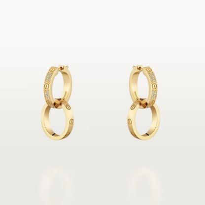 [Eterna Jewels]LOVE 3.3MM DANGLE HALF DIAMOND EARRINGS