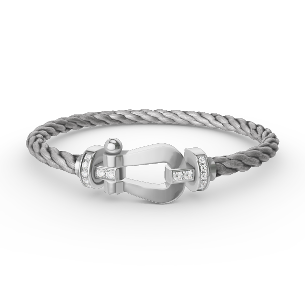 [Eterna Jewels]FORCE GROSSES HUFEISEN HALB DIAMANT ARMREIF SILBER