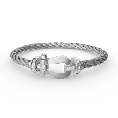 [Eterna Jewels]FORCE GROSSES HUFEISEN HALB DIAMANT ARMREIF SILBER