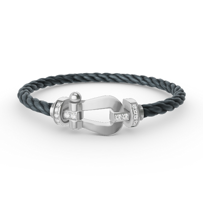 [Eterna Jewels]FORCE GROSSES HUFEISEN HALB DIAMANT ARMREIF SILBER