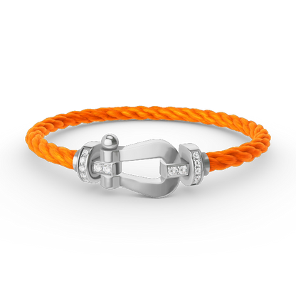 [Eterna Jewels]FORCE GROSSES HUFEISEN HALB DIAMANT ARMREIF SILBER