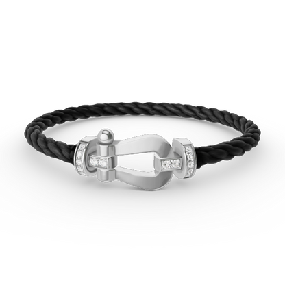 [Eterna Jewels]FORCE GROSSES HUFEISEN HALB DIAMANT ARMREIF SILBER