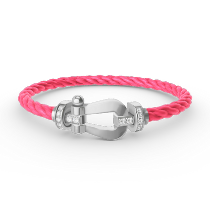 [Eterna Jewels]FORCE GROSSES HUFEISEN HALB DIAMANT ARMREIF SILBER