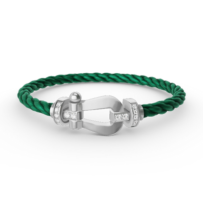 [Eterna Jewels]FORCE GROSSES HUFEISEN HALB DIAMANT ARMREIF SILBER