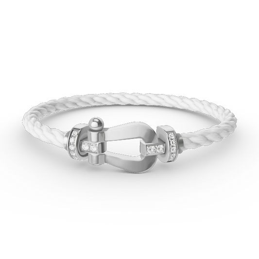 [Eterna Jewels]FORCE GROSSES HUFEISEN HALB DIAMANT ARMREIF SILBER
