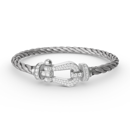 [Eterna Jewels]FORCE GROSSES HUFEISEN VOLL DIAMANT ARMREIF SILBER