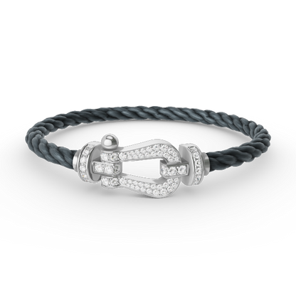 [Eterna Jewels]FORCE GROSSES HUFEISEN VOLL DIAMANT ARMREIF SILBER