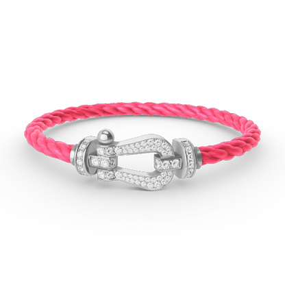 [Eterna Jewels]FORCE GROSSES HUFEISEN VOLL DIAMANT ARMREIF SILBER