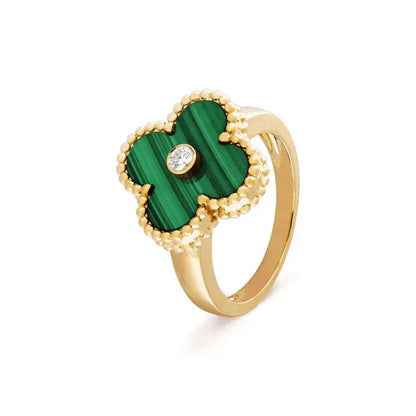 [Eterna Jewels]KLEE MALACHIT RING GOLD DIAMANT