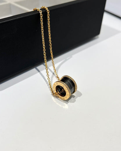 [Eterna Jewels]ZERO 1 HALSKETTE AUS SCHWARZER KERAMIK UND DIAMANTEN IN ROSÉGOLD