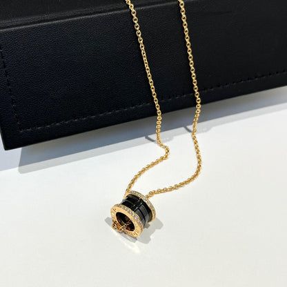 [Eterna Jewels]ZERO 1 HALSKETTE AUS SCHWARZER KERAMIK UND DIAMANTEN IN ROSÉGOLD