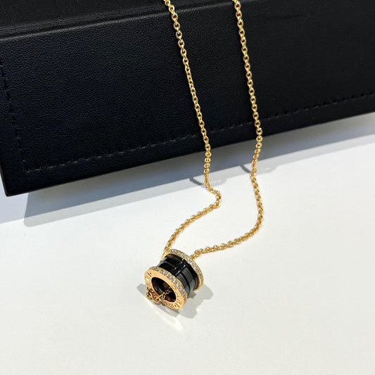 [Eterna Jewels]ZERO 1 HALSKETTE AUS SCHWARZER KERAMIK UND DIAMANTEN IN ROSÉGOLD